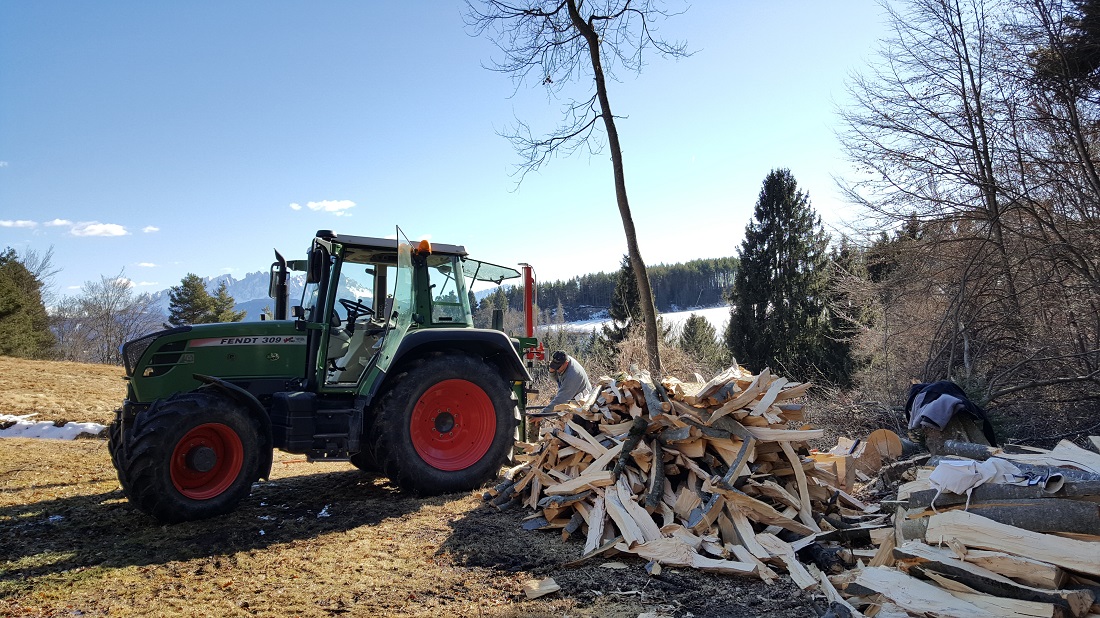 Im Winter wird im Wald gearbeitet