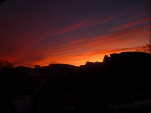 Der Schlern in wunderschöner Abendstimmung.